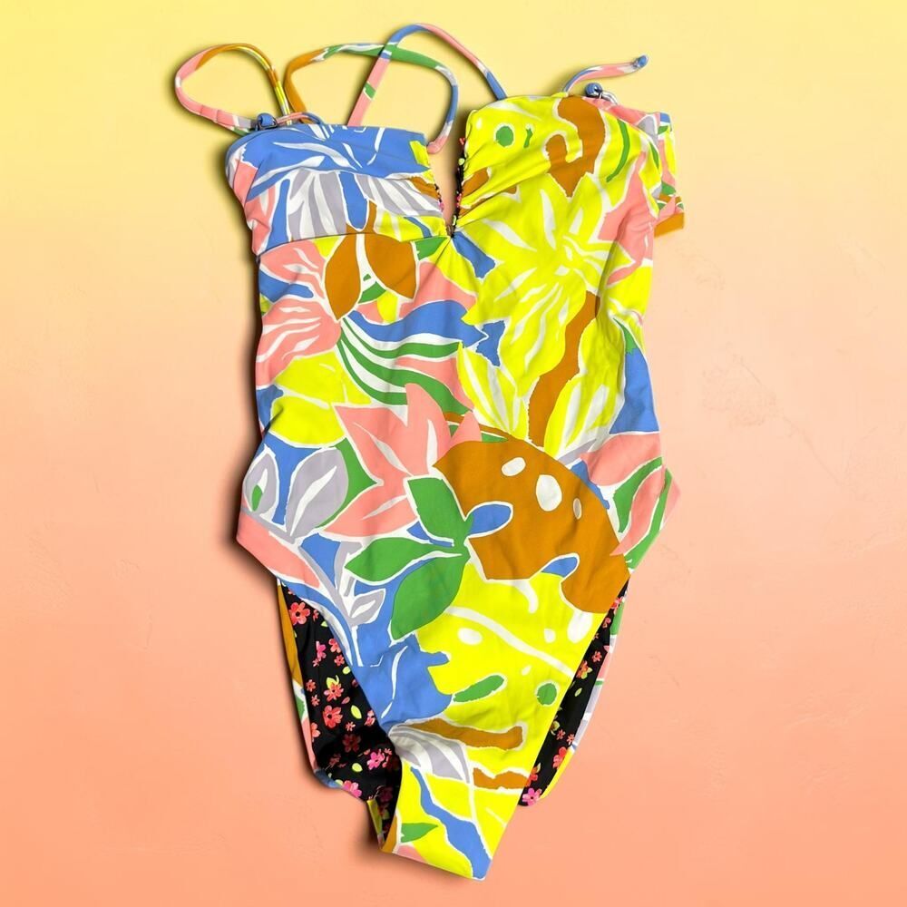 Maaji Reversible Floral One Piece Swimsuit Size M NWOT